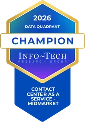 Info-Tech Data Quadrant 2026 Champion, Contact Center as a Service - Midmarket